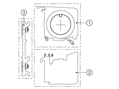 Detailzeichnung der Hella PAN Kassettenmarkise in modularer Montageausführung.