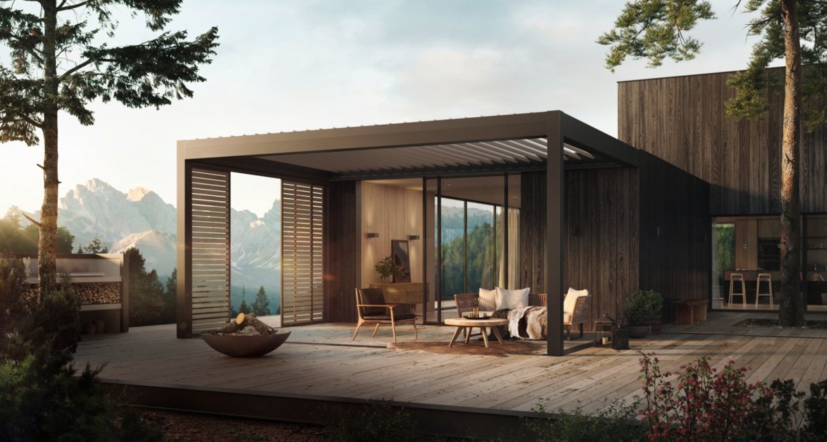 Frimey Lamellendach Holzhaus