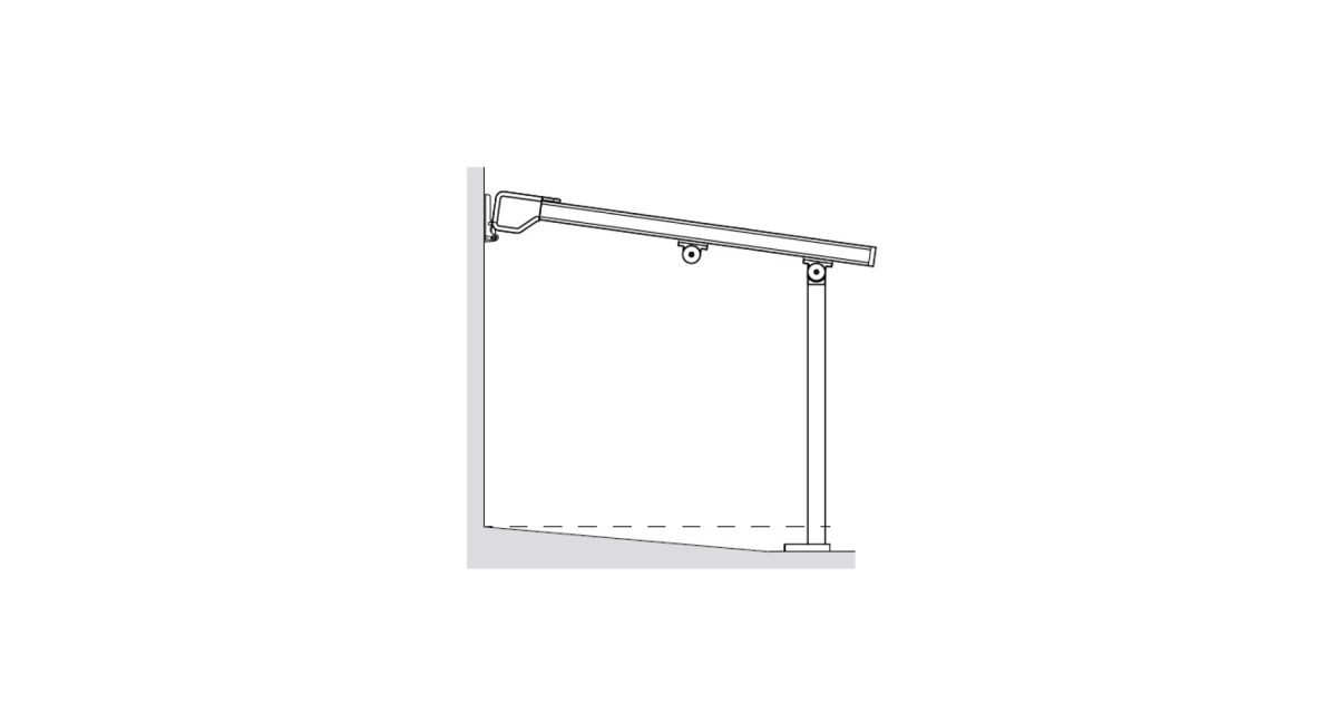 Die Skizze der Hella Eleganza Pergolamarkise als Wandmontage, bei Frimey GmbH.