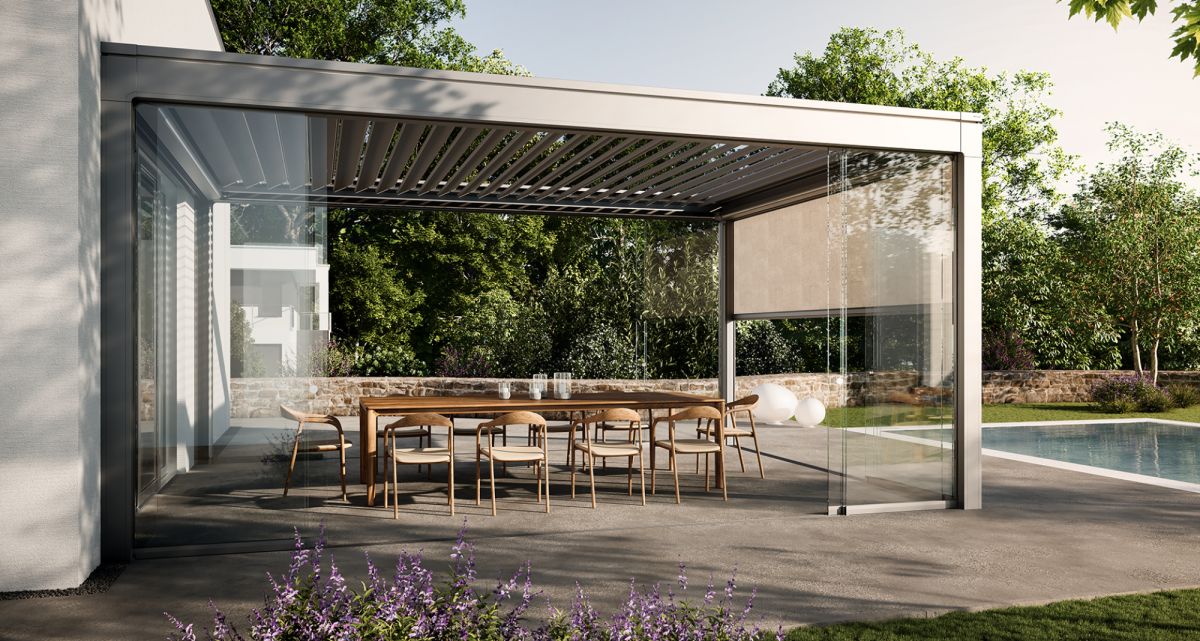 Das hochwertige Lamellendach Hella Ventur One wurde mit dem Designagentur Studio F. A. Porsche designt, bei Frimey GmbH.