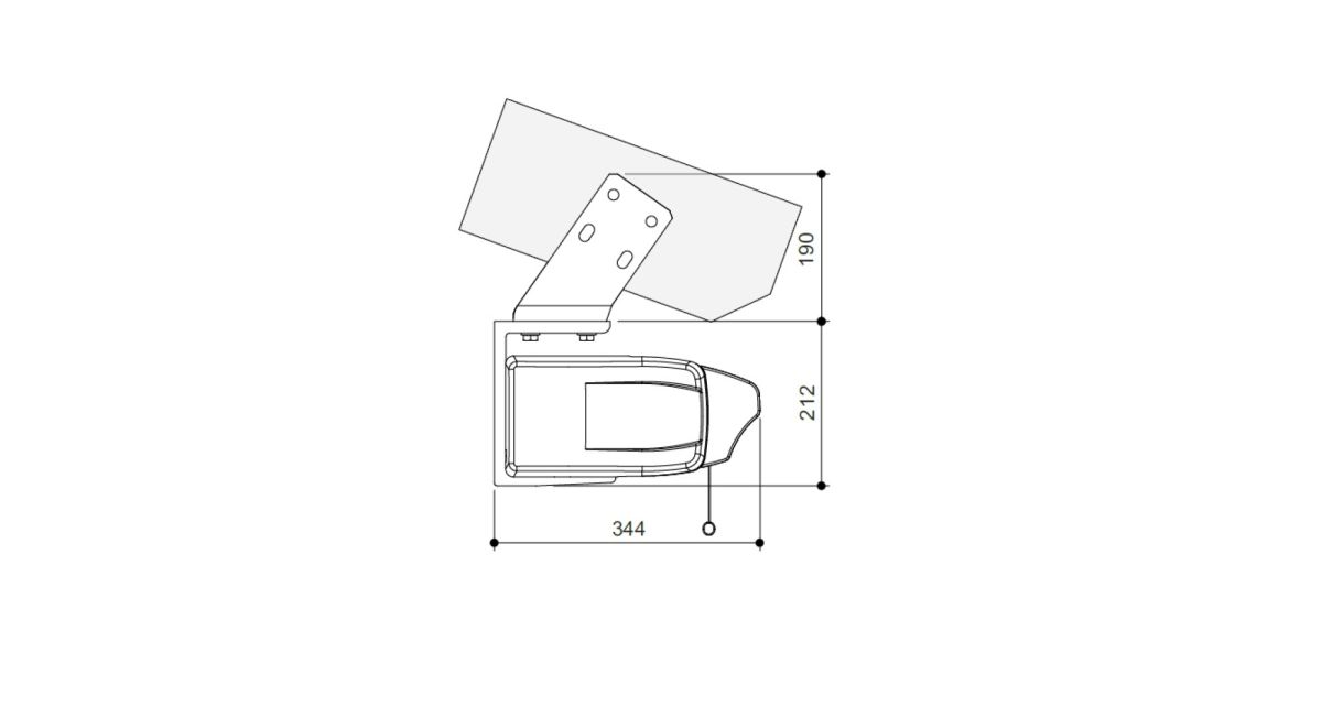 Die Abmessungen der Hella C2 Kassettenmarkise mit Volant-Rollo bei Dachsparrenmontage, von Frimey GmbH.