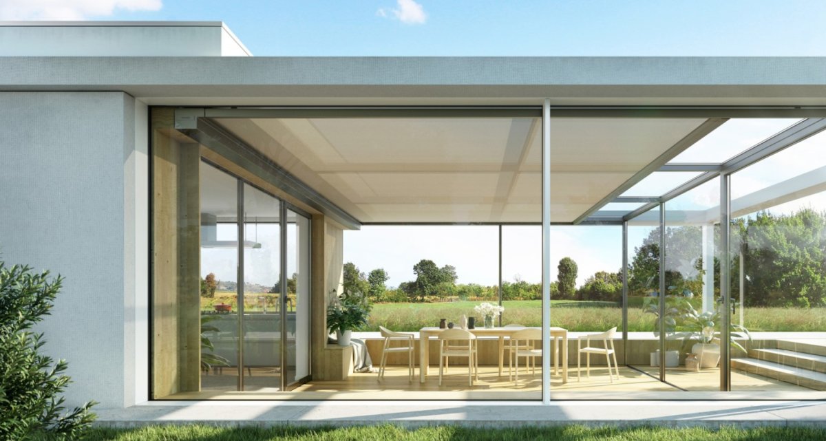 Markise unter dem Glasdach