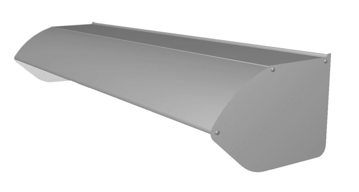 Das Schutzdach der Swingline Gelenkarmmarkise von WOundWo, schützt die Tuchwelle und MEchanik vor Witterungseinflüssen, bei Frimey GmbH.