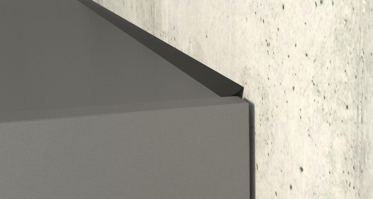 Die hochwertige KAssettenmarkise Artbox von WOundWO besitzt eine Dichtlippe zur Wand gegen Schutz und Regenwasser, bei Frimey GmbH.