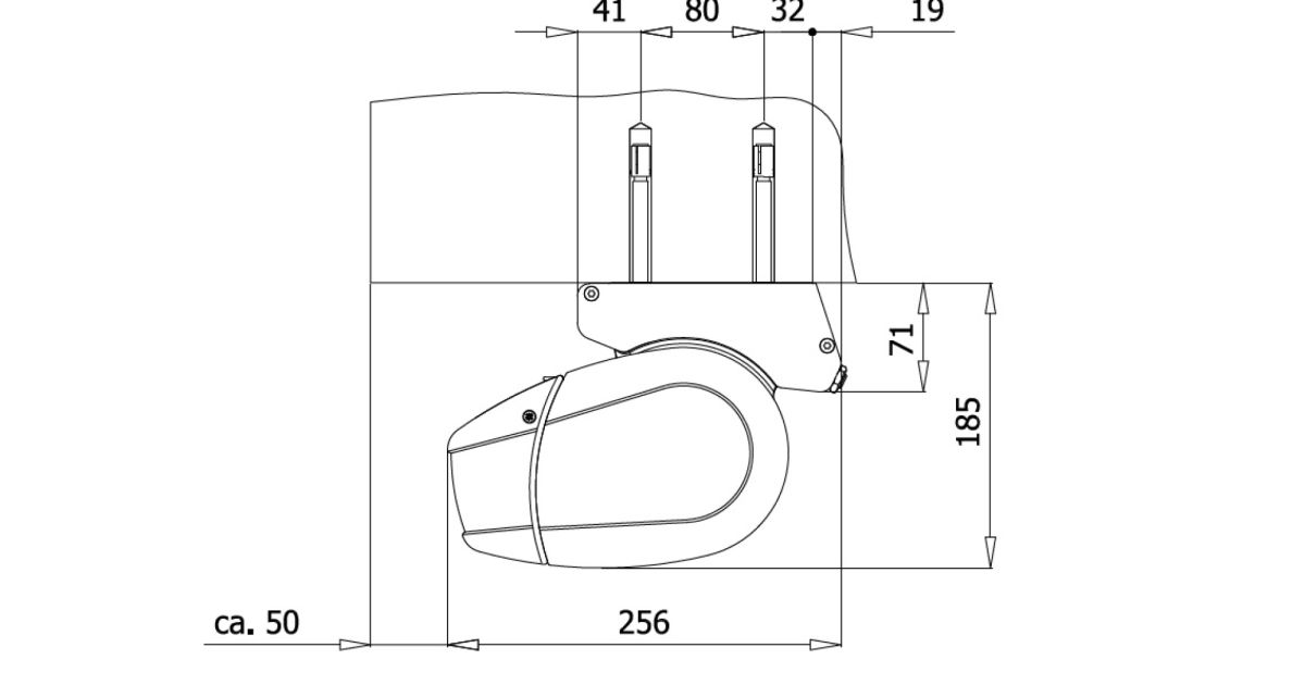 Die hochwertige Kassettenmarkise Swingline Cassette von WOundWO als Deckenmontage mit einer spezeillen Extra Halterung, bei Frimey GmbH.