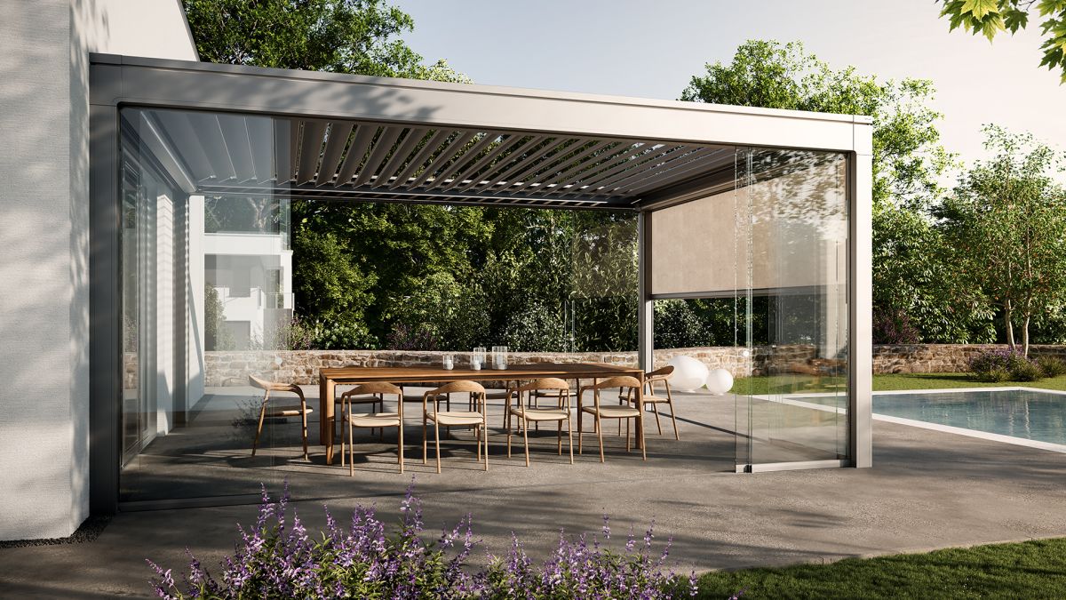Das hochwertige Lamellendach Hella Ventur One wurde mit dem Designagentur Studio F. A. Porsche designt, bei Frimey GmbH.