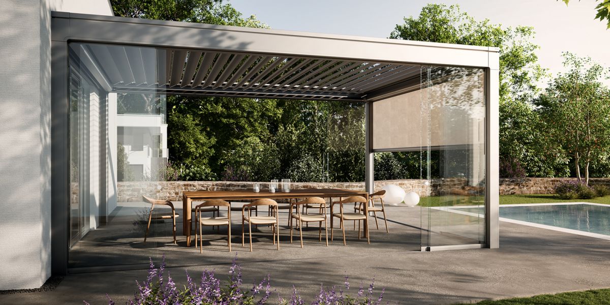 Das hochwertige Lamellendach Hella Ventur One wurde mit dem Designagentur Studio F. A. Porsche designt, bei Frimey GmbH.