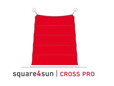 Das hochwertige C4Sun Square Cross Pro Sonnensegel mit kürzeren Spannseilen.