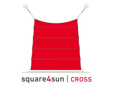 Das hochwertige C4Sun Square Cross Sonnensegel mit einer variablen Pfostenpositionierung.